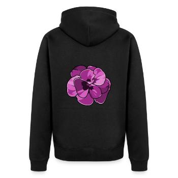 Belle floraison pourpre - Veste à capuche bio Premium Unisexe - noir - Dos - Nico (187cm)