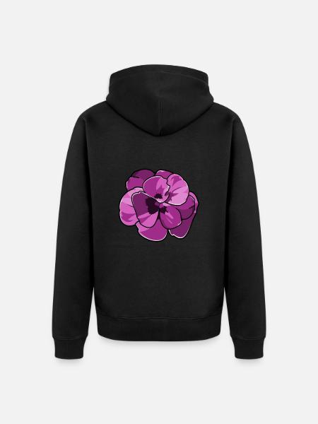 Belle floraison pourpre - Veste à capuche bio Premium Unisexe - noir