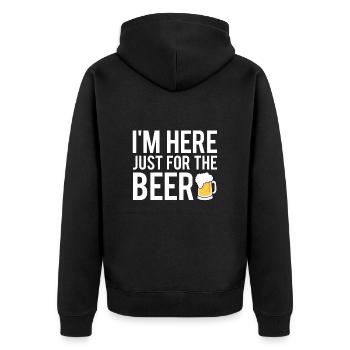 Je suis ici juste pour la bière pression apéro - Veste à capuche bio Premium Unisexe - noir - Dos - Nico (187cm)