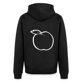 Apfel Design schlicht gehalten für den Obst Fan - Unisex Premium Bio Zip Hoodie - Schwarz - Hinten - Nico (187cm)