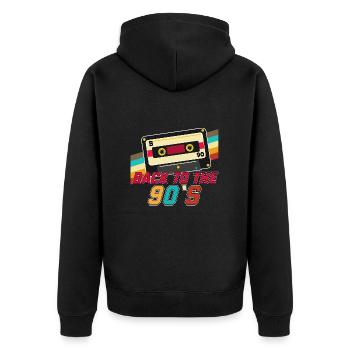 Retour aux années 90 - Veste à capuche bio Premium Unisexe - noir - Dos - Nico (187cm)