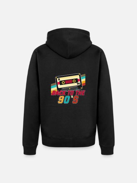 Back to the 90s - Unisex Premium Organic Zip Hoodie - black