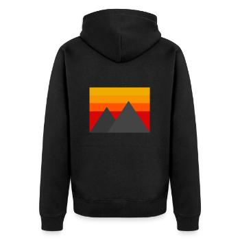 Minimalistic Mountains - Unisex Premium Organic Zip Hoodie - black - Back - Nico (187cm)