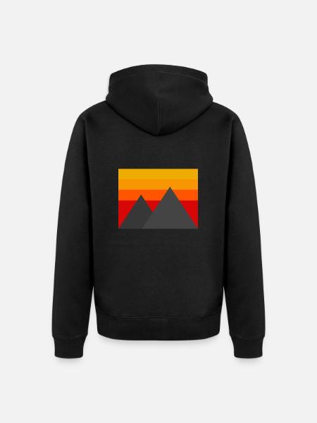 Minimalistic Mountains - Unisex Premium Organic Zip Hoodie - black