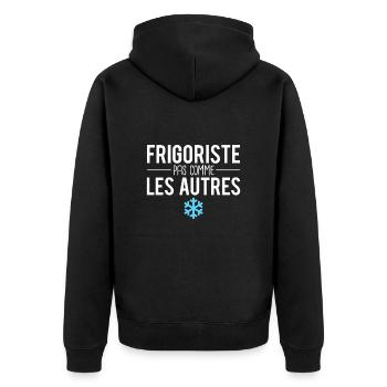 Frigoriste pas comme les autres métier humour - Veste à capuche bio Premium Unisexe - noir - Dos - Nico (187cm)
