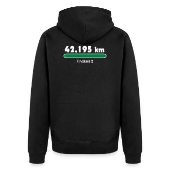 Marathon Finisher - Unisex Premium Bio Zip Hoodie - Schwarz - Hinten - Nico (187cm)