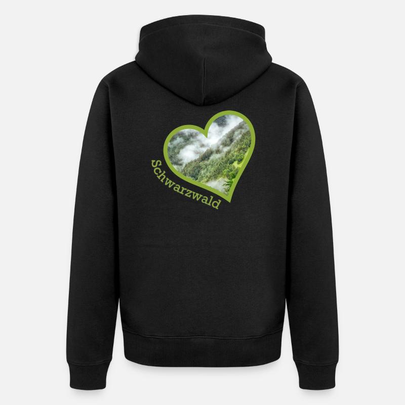 forêt Noire - Veste à capuche bio Premium Unisexe - noir