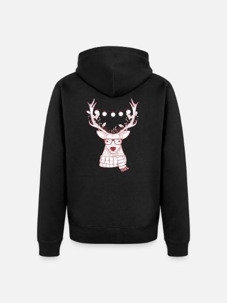 Refroidir Reindeer Conception - Veste à capuche bio Premium Unisexe - noir