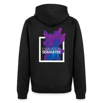 Eskalation sein Vater Design - Unisex Premium Bio Zip Hoodie - Schwarz - Hinten - Nico (187cm)