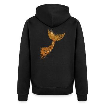 Whale - Whale tail - Unisex Premium Organic Zip Hoodie - black - Back - Nico (187cm)