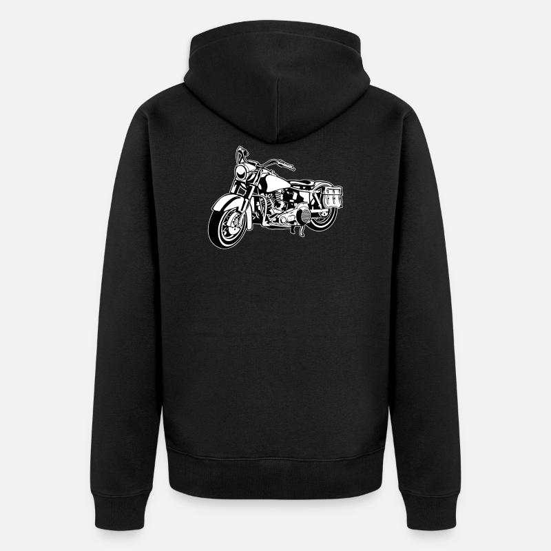 moto Chopper 10_schwarz blanc - Veste à capuche bio Premium Unisexe - noir