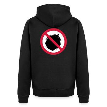 NO Durian Fruit Sign - Unisex Premium Organic Zip Hoodie - black - Back - Nico (187cm)