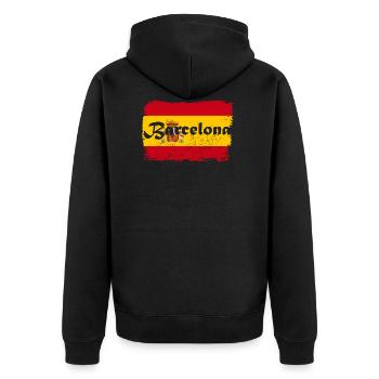 Barcelone - Veste à capuche bio Premium Unisexe - noir - Dos - Nico (187cm)