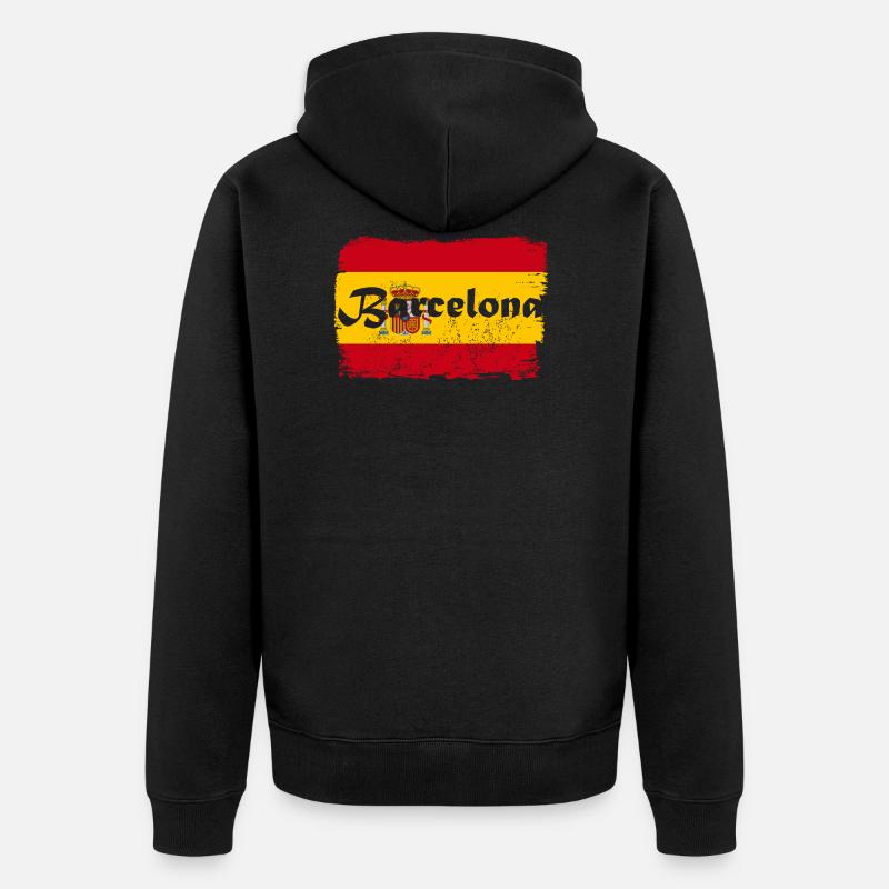 Barcelona - Unisex Premium Bio Zip Hoodie - Schwarz