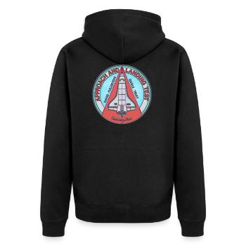 Enterprise 1977 - Unisex Premium Bio Zip Hoodie - Schwarz - Hinten - Nico (187cm)
