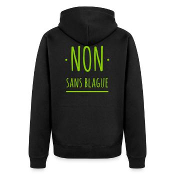 non sans blague - Veste à capuche bio Premium Unisexe - noir - Dos - Nico (187cm)
