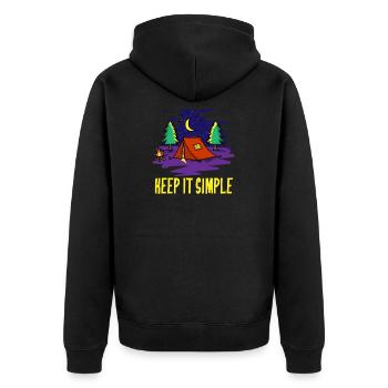 Camping Outdoor Freedom Adventure Trail Scout Gift - Unisex Premium Organic Zip Hoodie - black - Back - Nico (187cm)