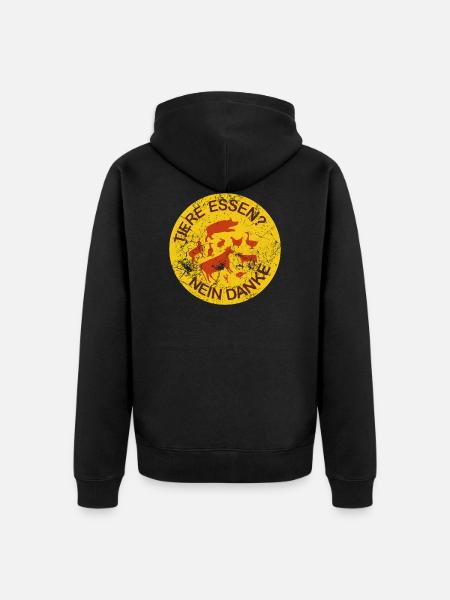 Animals eat? No thanks. - Unisex Premium Organic Zip Hoodie - black
