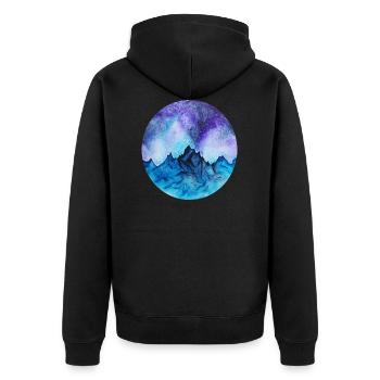 montagnes - Veste à capuche bio Premium Unisexe - noir - Dos - Nico (187cm)