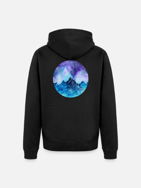 mountains - Unisex Premium Organic Zip Hoodie - black