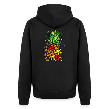 pineapple - Unisex Premium Organic Zip Hoodie - black - Back - Nico (187cm)