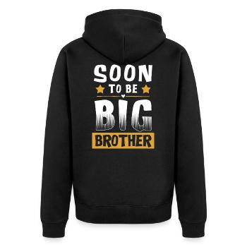 Soon To Be Big Brother - Big Brother - Unisex Premium Organic Zip Hoodie - black - Back - Nico (187cm)
