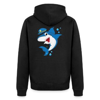 Cool requin en uniforme de police - Veste à capuche bio Premium Unisexe - noir - Dos - Nico (187cm)