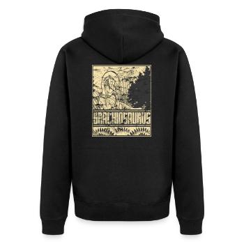 Brachiosaurus Saurier Dinosaruier Pflanzenfresser - Unisex Premium Bio Zip Hoodie - Schwarz - Hinten - Nico (187cm)