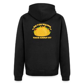 Taco - Unisex Premium Organic Zip Hoodie - black - Back - Nico (187cm)