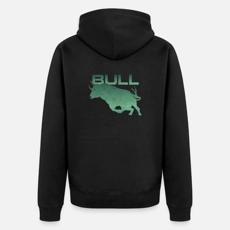 Stier Silhouette - Unisex Premium Bio Zip Hoodie - Schwarz