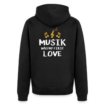 la musique était mon premier amour - Veste à capuche bio Premium Unisexe - noir - Dos - Nico (187cm)