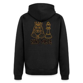 King Piece - Unisex Premium Bio Zip Hoodie - Schwarz - Hinten - Nico (187cm)