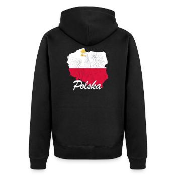 Pologne cadeau Pologne drapeau Pologne - Veste à capuche bio Premium Unisexe - noir - Dos - Nico (187cm)