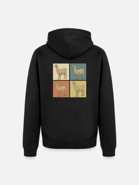 alpaca - Unisex Premium Organic Zip Hoodie - black