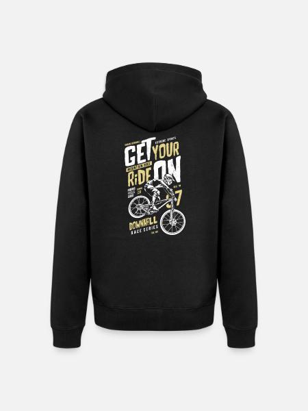 Downhill Bike - Unisex Premium Bio Zip Hoodie - Schwarz