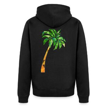 Geometric palm tree - Unisex Premium Organic Zip Hoodie - black - Back - Nico (187cm)