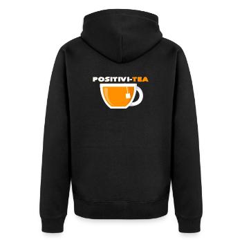 Tee - Unisex Premium Bio Zip Hoodie - Schwarz - Hinten - Nico (187cm)