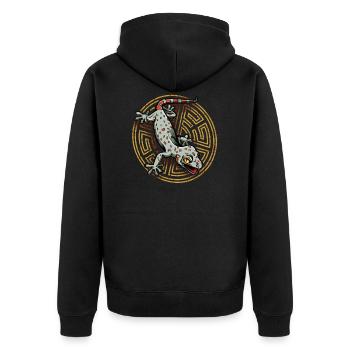 Gecko Gekko wall gecko reptile wilderness gift - Unisex Premium Organic Zip Hoodie - black - Back - Nico (187cm)