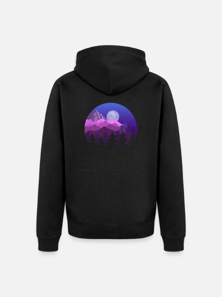 wilderness - Unisex Premium Organic Zip Hoodie - black