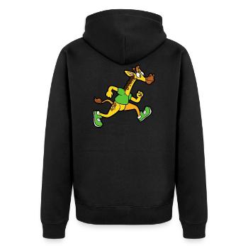 Funny Cute Cool Giraffe Running - Veste à capuche bio Premium Unisexe - noir - Dos - Nico (187cm)
