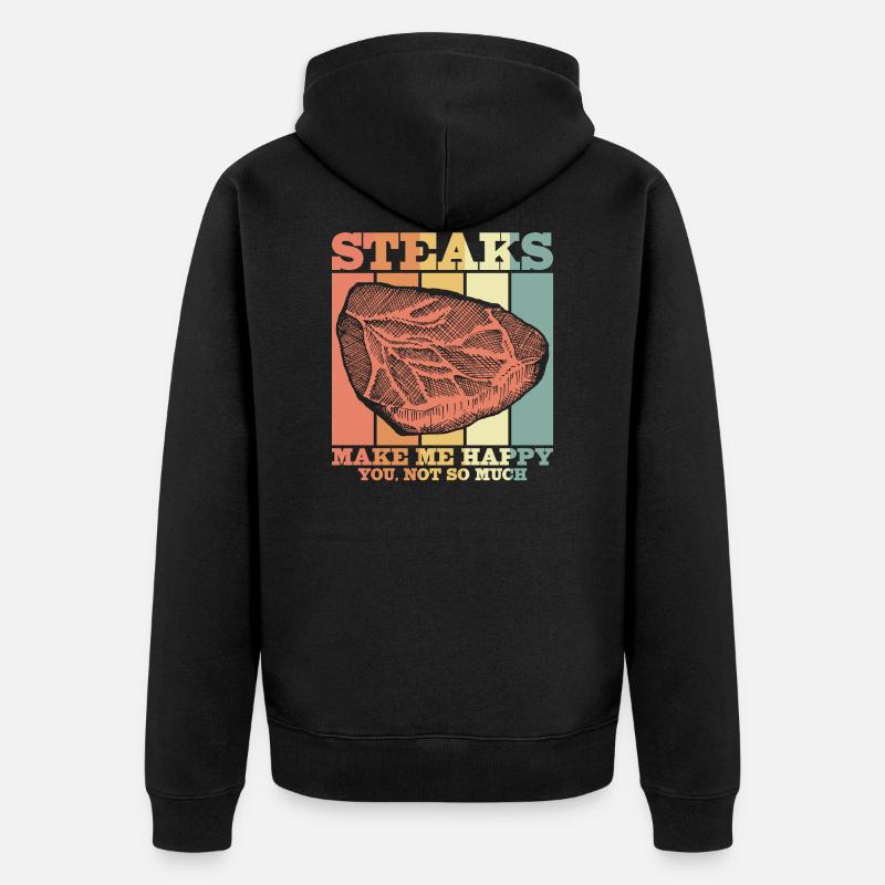 Fleisch - Unisex Premium Bio Zip Hoodie - Schwarz