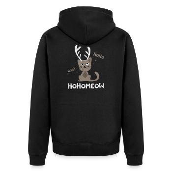 HohoMeow - Christmas Cat Gift Idea Christmas - Unisex Premium Organic Zip Hoodie - black - Back - Nico (187cm)