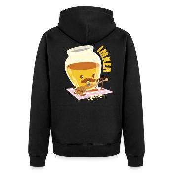 Imker Geschenk Imkerei - Unisex Premium Bio Zip Hoodie - Schwarz - Hinten - Nico (187cm)