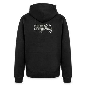 Hund ist alles Hundeliebe Hundefreund - Unisex Premium Bio Zip Hoodie - Schwarz - Hinten - Nico (187cm)