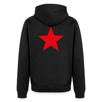 star stars and stripes red star gift idea - Unisex Premium Organic Zip Hoodie - black - Back - Nico (187cm)