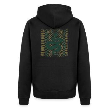 Snake Pattern Vintage Corn Snake Animal Gift - Unisex Premium Organic Zip Hoodie - black - Back - Nico (187cm)
