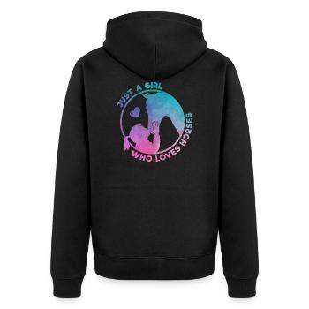 Juste une fille qui aime les chevaux - Veste à capuche bio Premium Unisexe - noir - Dos - Nico (187cm)