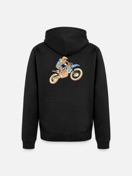Motocross - Unisex Premium Bio Zip Hoodie - Schwarz