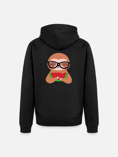 Faultiere - Unisex Premium Bio Zip Hoodie - Schwarz