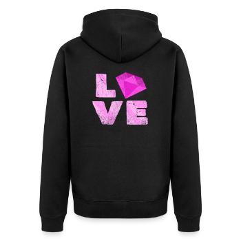 Love | Minerals Typography Gemstones Gift - Unisex Premium Organic Zip Hoodie - black - Back - Nico (187cm)